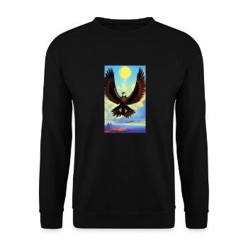 Aigle | Oiseaux | Liberté | Animaux - Sweat-shirt Unisexe - noir - Devant - Alina (178cm) & Michal (187cm)