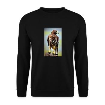 Aigle | Oiseaux | Liberté | Animaux - Sweat-shirt Unisexe - noir - Devant - Alina (178cm) & Michal (187cm)