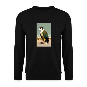 Aigle | Oiseaux | Liberté | Animaux - Sweat-shirt Unisexe - noir - Devant - Alina (178cm) & Michal (187cm)