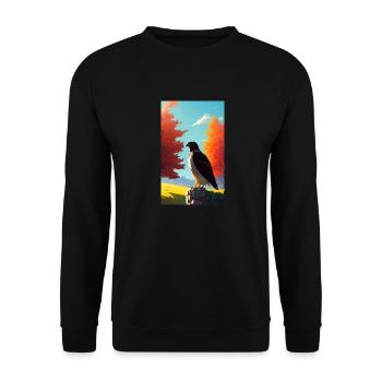 Aigle | Oiseaux | Liberté | Animaux - Sweat-shirt Unisexe - noir - Devant - Alina (178cm) & Michal (187cm)