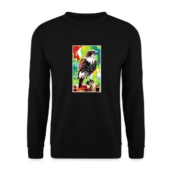 Aigle | Oiseaux | Liberté | Animaux - Sweat-shirt Unisexe - noir - Devant - Alina (178cm) & Michal (187cm)