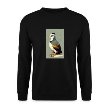 Aigle | Oiseaux | Liberté | Animaux - Sweat-shirt Unisexe - noir - Devant - Alina (178cm) & Michal (187cm)