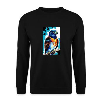 Aigle | Oiseaux | Liberté | Animaux - Sweat-shirt Unisexe - noir - Devant - Alina (178cm) & Michal (187cm)