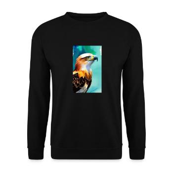 Aigle | Oiseaux | Liberté | Animaux - Sweat-shirt Unisexe - noir - Devant - Alina (178cm) & Michal (187cm)