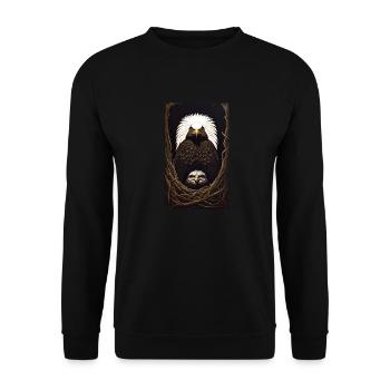 Aigle | Oiseaux | Liberté | Animaux - Sweat-shirt Unisexe - noir - Devant - Alina (178cm) & Michal (187cm)