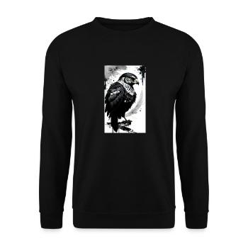 Aigle | Oiseaux | Liberté | Animaux - Sweat-shirt Unisexe - noir - Devant - Alina (178cm) & Michal (187cm)