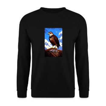 Aigle | Oiseaux | Liberté | Animaux - Sweat-shirt Unisexe - noir - Devant - Alina (178cm) & Michal (187cm)