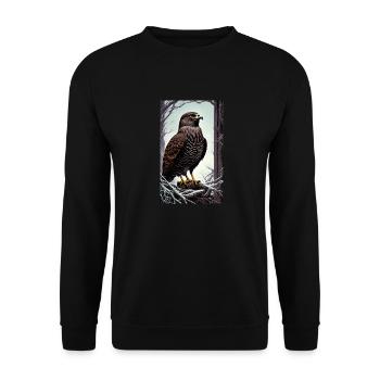 Aigle | Oiseaux | Liberté | Animaux - Sweat-shirt Unisexe - noir - Devant - Alina (178cm) & Michal (187cm)