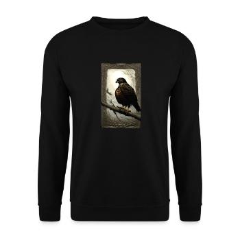 Aigle | Oiseaux | Liberté | Animaux - Sweat-shirt Unisexe - noir - Devant - Alina (178cm) & Michal (187cm)