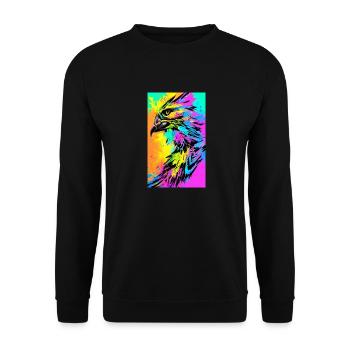 Aigle | Oiseaux | Liberté | Animaux - Sweat-shirt Unisexe - noir - Devant - Alina (178cm) & Michal (187cm)