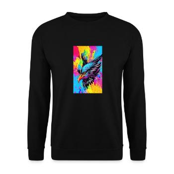 Aigle | Oiseaux | Liberté | Animaux - Sweat-shirt Unisexe - noir - Devant - Alina (178cm) & Michal (187cm)