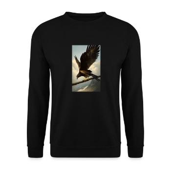 Aigle | Oiseaux | Liberté | Animaux - Sweat-shirt Unisexe - noir - Devant - Alina (178cm) & Michal (187cm)