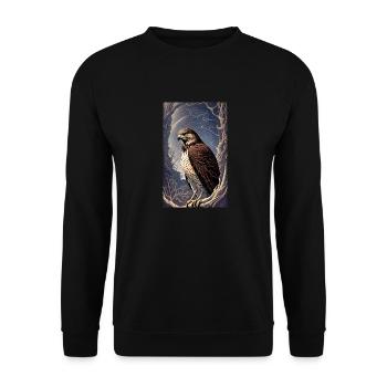 Aigle | Oiseaux | Liberté | Animaux - Sweat-shirt Unisexe - noir - Devant - Alina (178cm) & Michal (187cm)