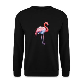 flamant rose, été, vacances, plage, mer - Sweat-shirt Unisexe - noir - Devant - Alina (178cm) & Michal (187cm)