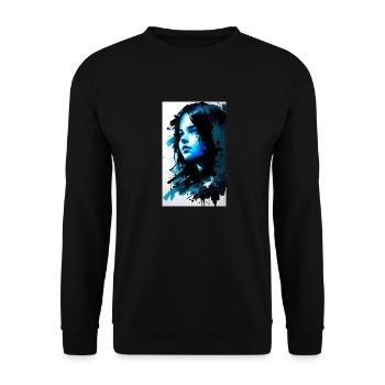 Woman | Face | Girls | Anime - Unisex Sweatshirt - black - Front - Alina (178cm) & Michal (187cm)