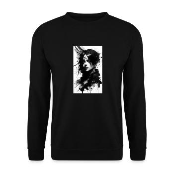 Woman | Face | Girls | Anime - Unisex Sweatshirt - black - Front - Alina (178cm) & Michal (187cm)