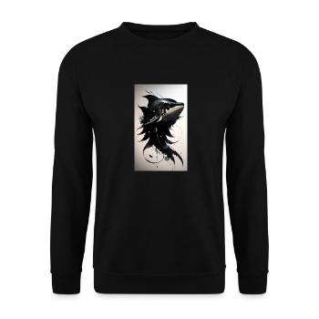 Fisch | Angler | angeln | maritim | Tiere | Meer - Unisex Pullover - Schwarz - Vorne - Alina (178cm) & Michal (187cm)