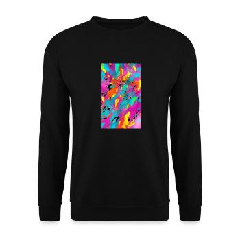 Lignes | Lignes ondulées | Symboles | Modèle - Sweat-shirt Unisexe - noir - Devant - Alina (178cm) & Michal (187cm)