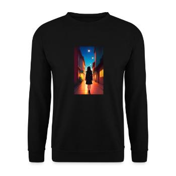 Woman | Face | Girls | Anime - Unisex Sweatshirt - black - Front - Alina (178cm) & Michal (187cm)