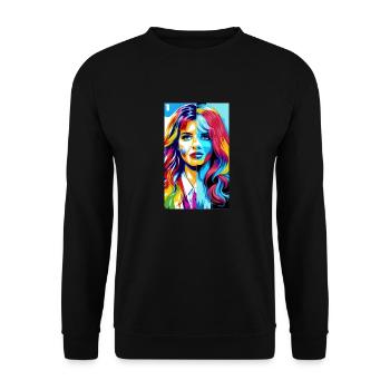 Woman | Face | Girls | Anime - Unisex Sweatshirt - black - Front - Alina (178cm) & Michal (187cm)
