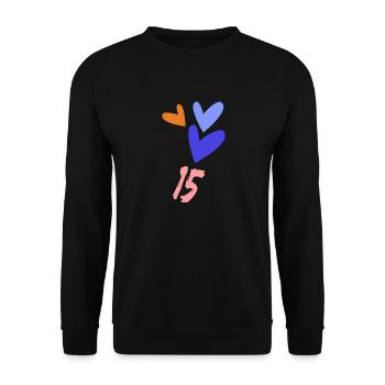 ALLES GUTE ZUM GEBURTSTAG. ALLES GUTE ZUM GEBURTSTAG. JAHRESTAG. - Unisex Pullover - Schwarz - Vorne - Alina (178cm) & Michal (187cm)