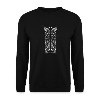 Maori Brustlogo 22 weiß - Unisex Pullover - Schwarz - Vorne - Alina (178cm) & Michal (187cm)