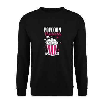 Popcorn Princess Femmes Mignon Soirée Cinéma Cinéma Sna - Sweat-shirt Unisexe - noir - Devant - Alina (178cm) & Michal (187cm)