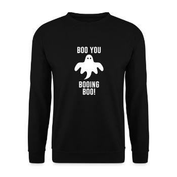 halloween ghost humor funny sayings fun - Unisex Sweatshirt - black - Front - Alina (178cm) & Michal (187cm)