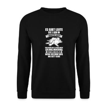 Einhorn Langschläfer Sportmuffel Morgenmuffel Lust - Unisex Pullover - Schwarz - Vorne - Alina (178cm) & Michal (187cm)