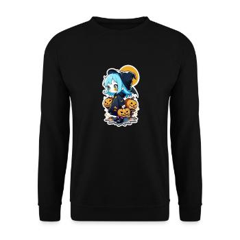 Halloween - Witch Manga - Unisex Sweatshirt - black - Front - Alina (178cm) & Michal (187cm)