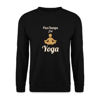 Pratiquer du yoga - Sweat-shirt Unisexe - noir - Devant - Alina (178cm) & Michal (187cm)