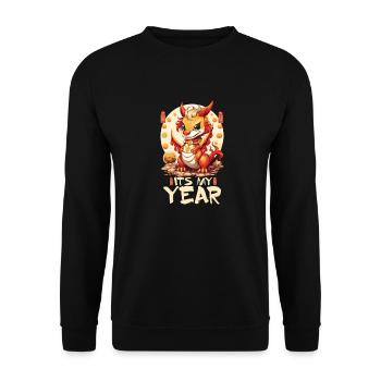 Year Of The Dragon Happy Chinese New Year 2024 - Unisex Pullover - Schwarz - Vorne - Alina (178cm) & Michal (187cm)