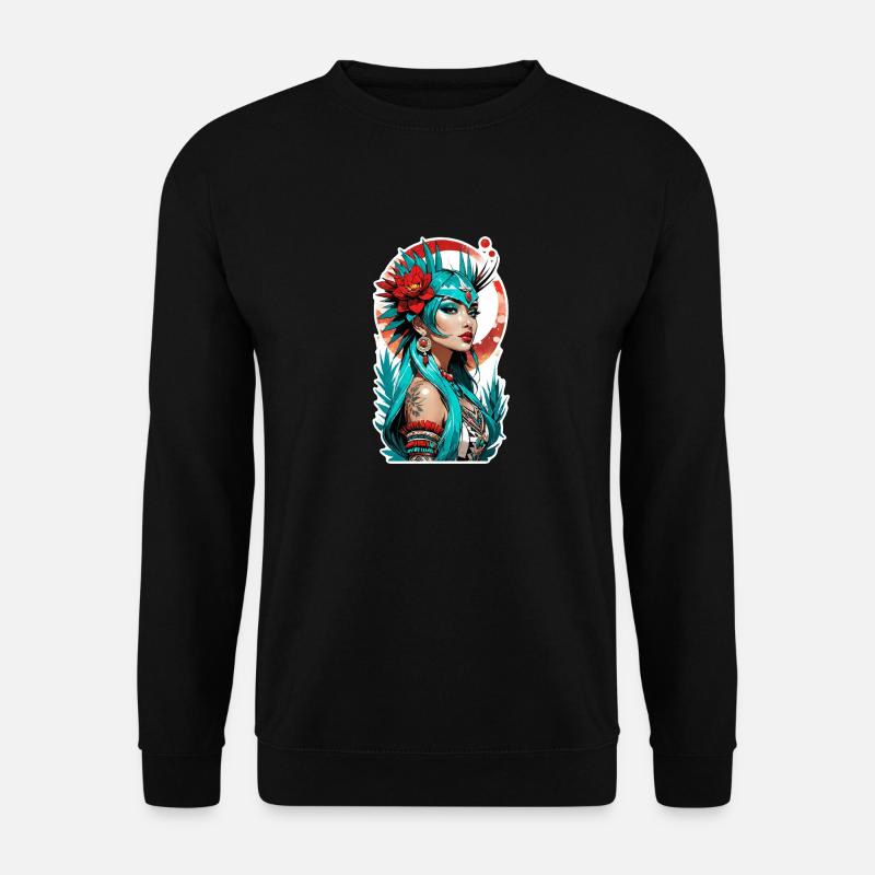 princesse indienne - aztek - Sweat-shirt Unisexe - noir