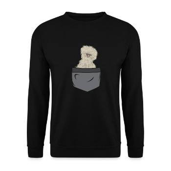 Seidenhuhn Poulet soyeux - Sweat-shirt Unisexe - noir - Devant - Alina (178cm) & Michal (187cm)