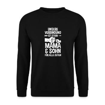 Mutter Muttertag Mama und Sohn - Unisex Pullover - Schwarz - Vorne - Alina (178cm) & Michal (187cm)