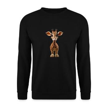 Lustige Baby Giraffe - Unisex Pullover - Schwarz - Vorne - Alina (178cm) & Michal (187cm)