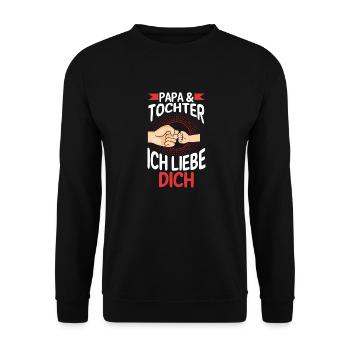 Papa Tochter Vater Familie Geschenk - Unisex Pullover - Schwarz - Vorne - Alina (178cm) & Michal (187cm)