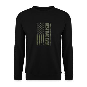 Bester Vater aller Zeiten amerikanische Militärtarnflagge - Unisex Pullover - Schwarz - Vorne - Alina (178cm) & Michal (187cm)