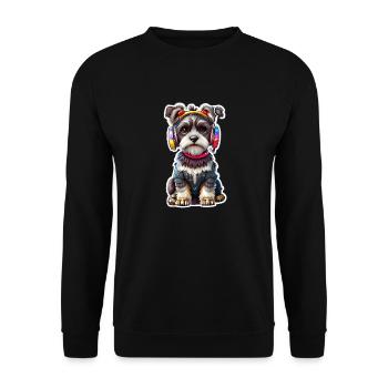 Cooler chilliger Hund - Unisex Pullover - Schwarz - Vorne - Alina (178cm) & Michal (187cm)