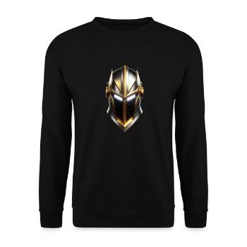Gold Knight's Helmet - Unisex Sweatshirt - black - Front - Alina (178cm) & Michal (187cm)