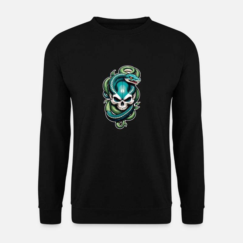 Schlangenskelett und Tattoo - Unisex Pullover - Schwarz