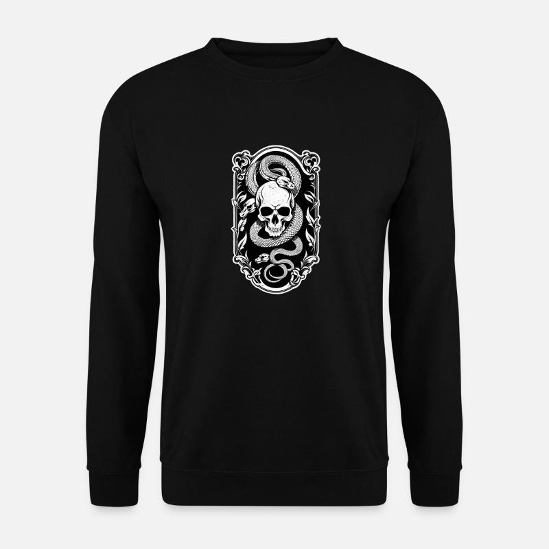 Snake Skeleton and Tattoo - Unisex Sweatshirt - black