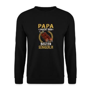 Dad makes the best shashlik Russia meat - Unisex Sweatshirt - black - Front - Alina (178cm) & Michal (187cm)