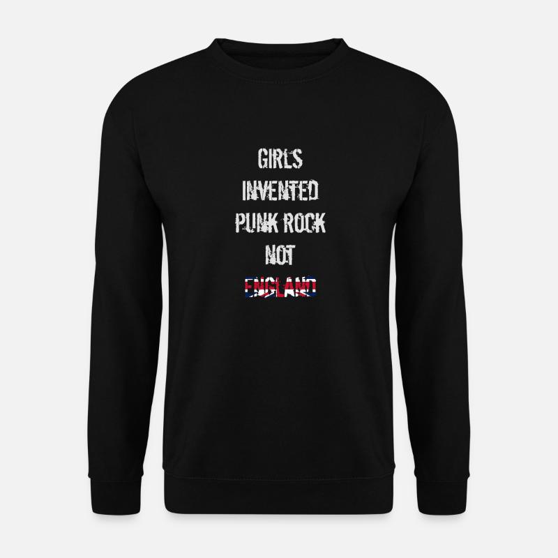 GIRLS INVENTED PUNK ROCK NOT ENGLAND – UNION JACK - Unisex Pullover - Schwarz