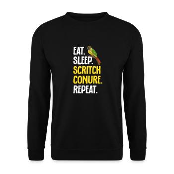 Molina Parakeet Parrot Bird Parakeet - Unisex Sweatshirt - black - Front - Alina (178cm) & Michal (187cm)
