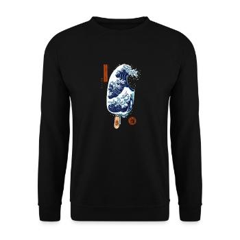 Japan - Kanagawa Eisstiel - Unisex Pullover - Schwarz - Vorne - Alina (178cm) & Michal (187cm)