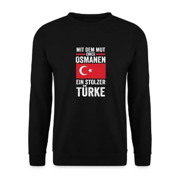 Turks Turkish Turkey - Unisex Sweatshirt - black - Front - Alina (178cm) & Michal (187cm)