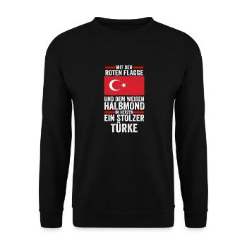 Turks Turkish Turkey - Unisex Sweatshirt - black - Front - Alina (178cm) & Michal (187cm)