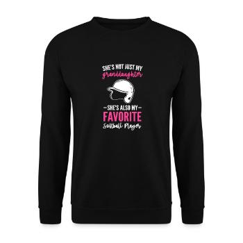 Softball Softball-Spieler Großmutter Oma - Unisex Pullover - Schwarz - Vorne - Alina (178cm) & Michal (187cm)