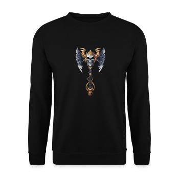 Wikinger Axt für einen Wikinger Nordmänner - Unisex Pullover - Schwarz - Vorne - Alina (178cm) & Michal (187cm)
